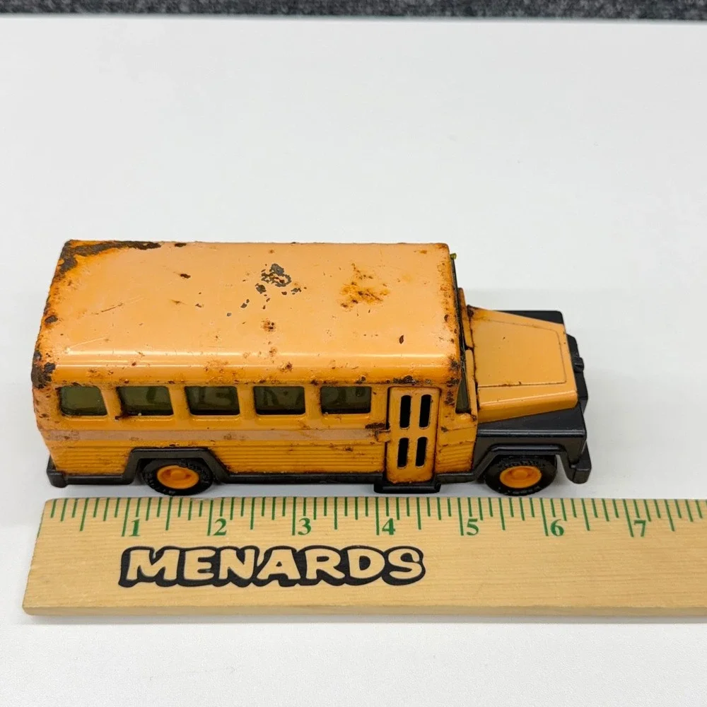 Vintage Buddy L School Bus Toy Pressed Steel Yellow Made in Japan Rustic Patina